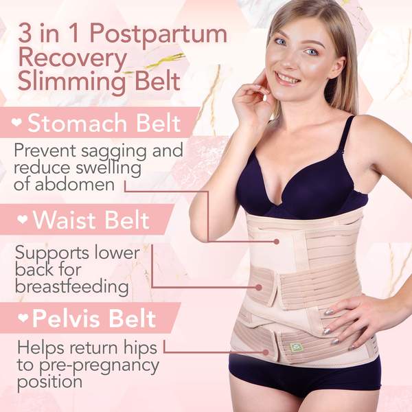 Fashion Waist Trainer Materinity Corsets Belly Bands Abdomen Postpartum  Belt Body Recovery Shapewear Belly Cinchers Pregnancy Clothes(#Blue)