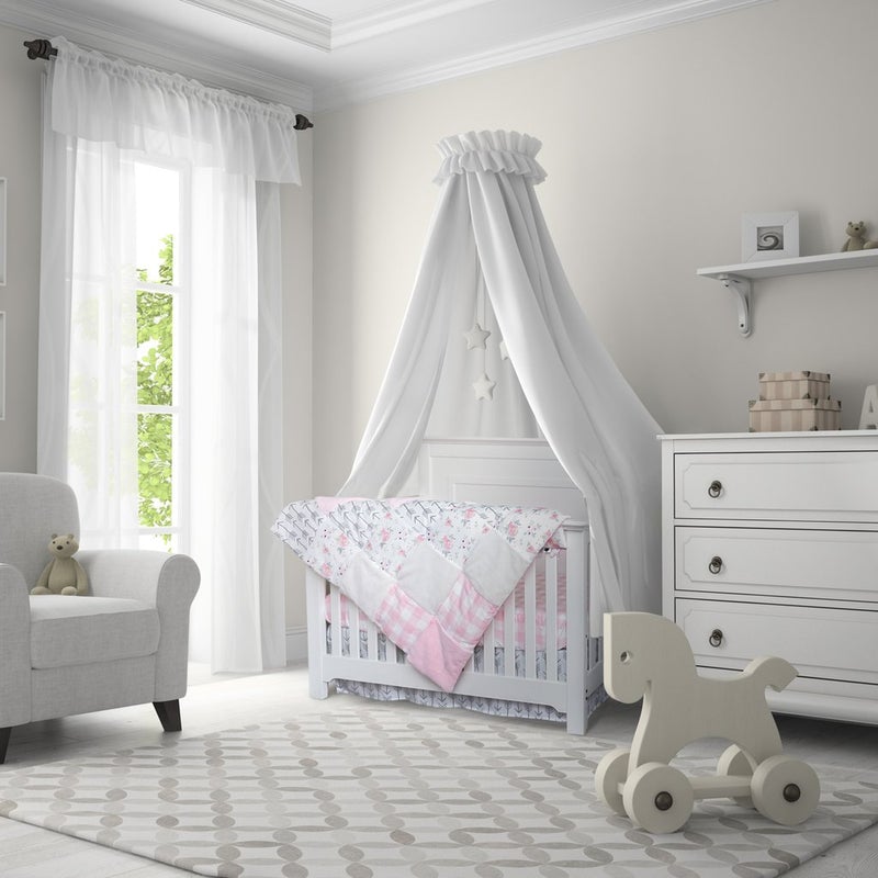4 Piece Crib Bedding Set - Floral - Fawn & Doe Baby Co.