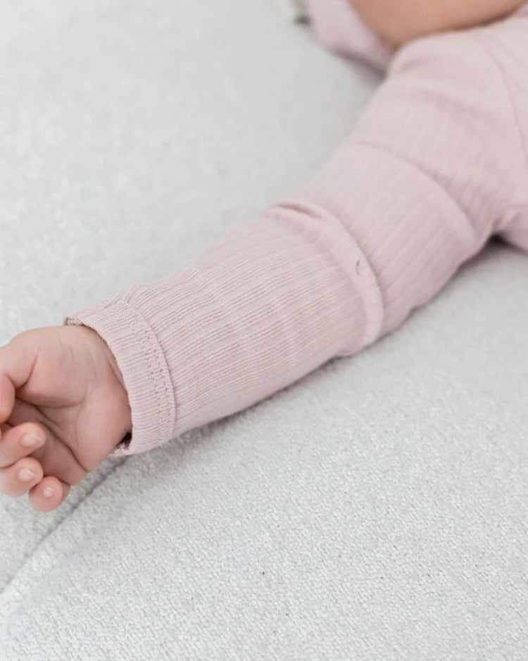 Sleeper Footie ribbed Knit - Blush