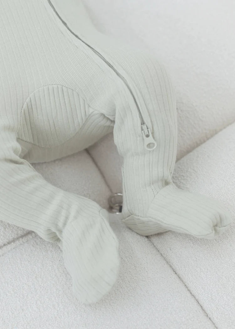 Sleeper Footie ribbed Knit - Pistachio