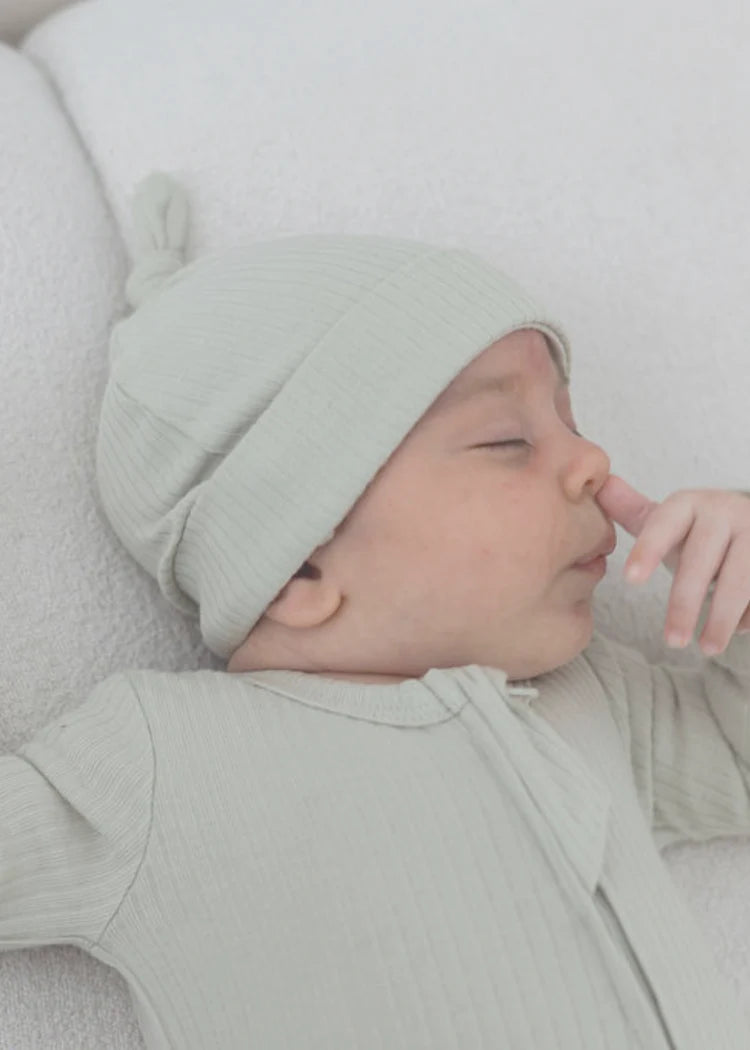 Sleeper Footie ribbed Knit - Pistachio