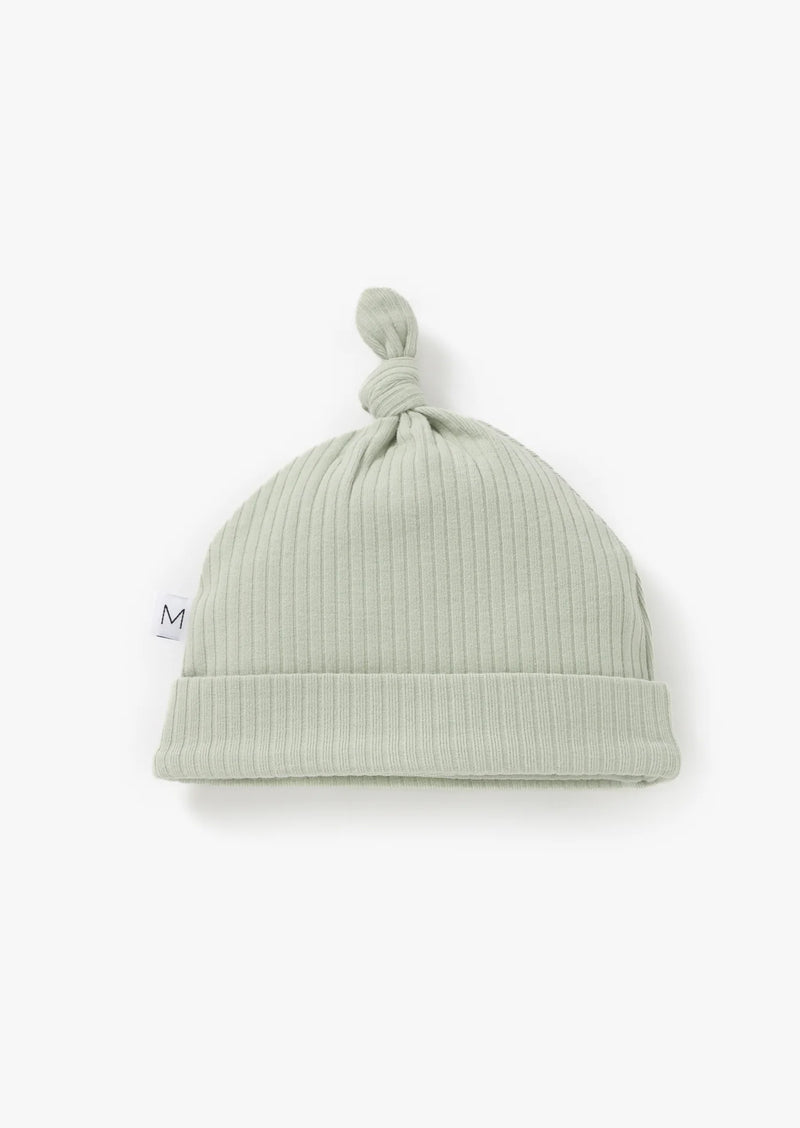 Ribbed Knotted Hat: Pistachio