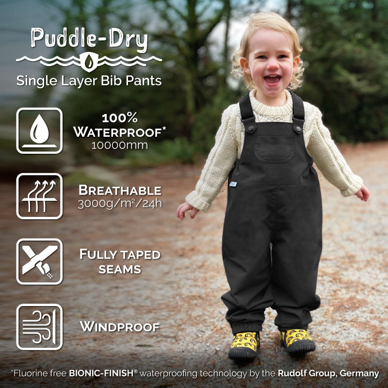 Cozy Dry Rain + Snow Bib Pants - Black