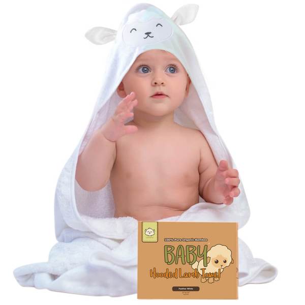 Baby Hooded Towel (Lamb) - Fawn & Doe Baby Co.