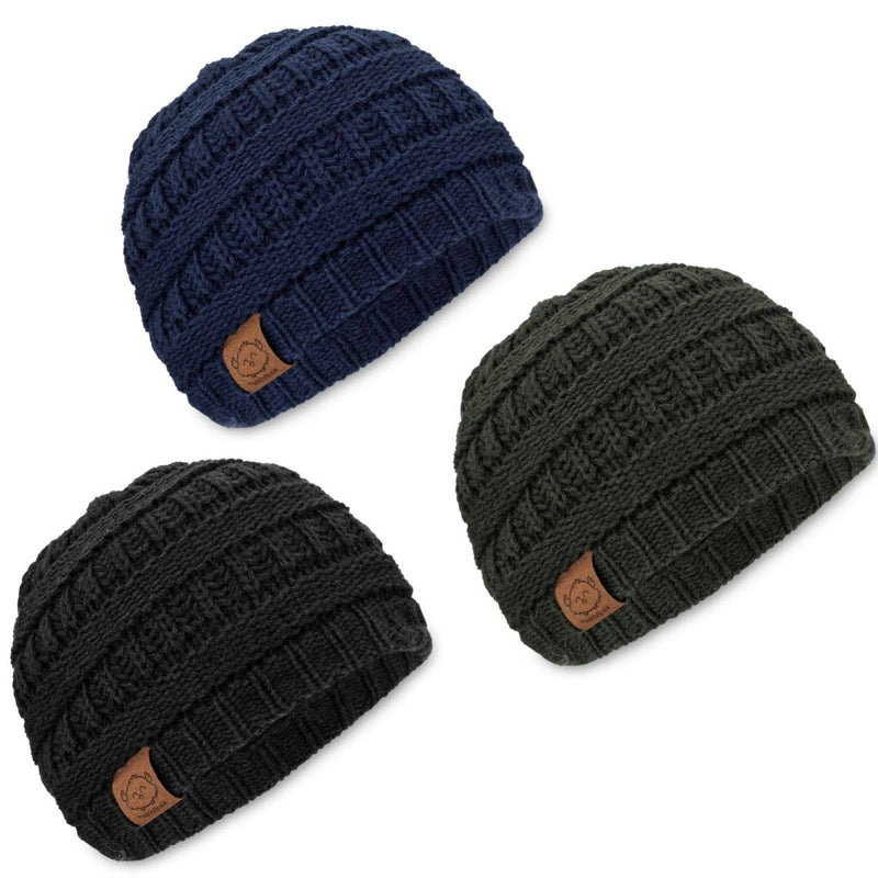 Baby Knitted Beanie 3-Pack (Urban) - Fawn & Doe Baby Co.
