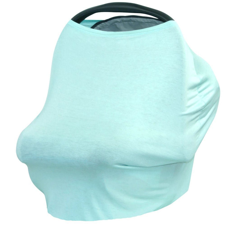 Car Seat Canopy/Nursing Cover- Aqua - Fawn & Doe Baby Co.