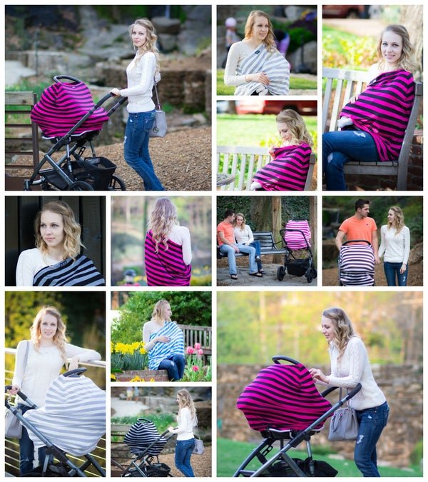 Car Seat Canopy/Nursing Cover- Grey Fog - Fawn & Doe Baby Co.
