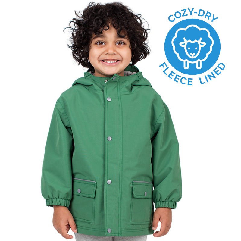 Cozy Dry Rain and Snow Jacket - Fern Green - Fawn & Doe Baby Co.