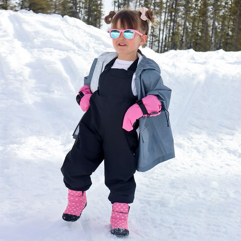 Cozy Dry Rain + Snow Bib Pants - Black - Fawn & Doe Baby Co.
