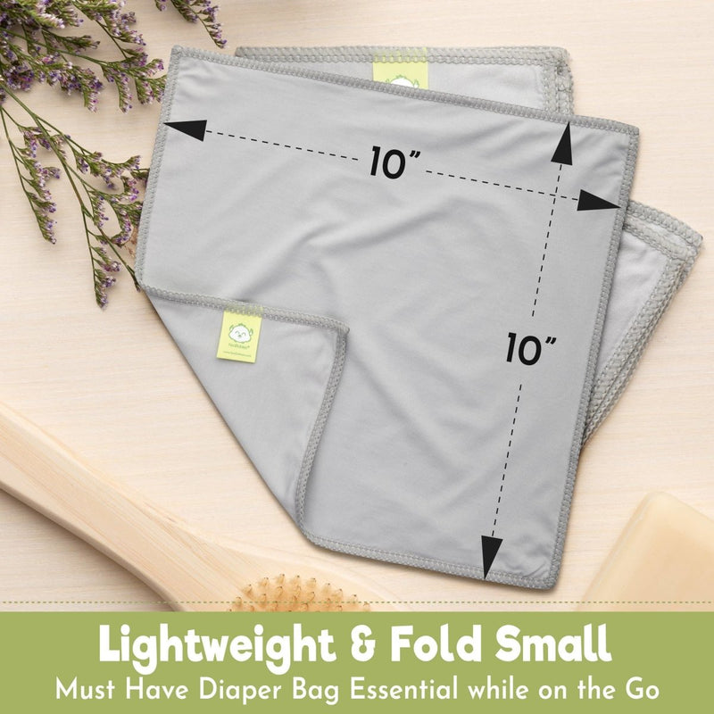 Grey Organic Bamboo Baby Wash Cloths- 6 Pack - Fawn & Doe Baby Co.