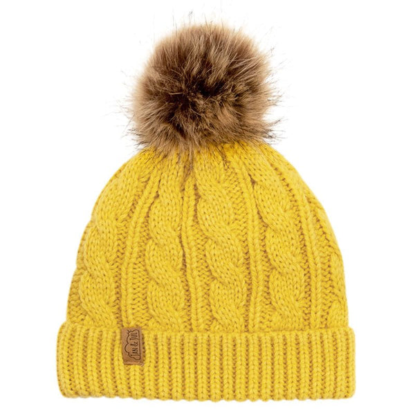 Knit Beanie - Cable Mustard - Fawn & Doe Baby Co.