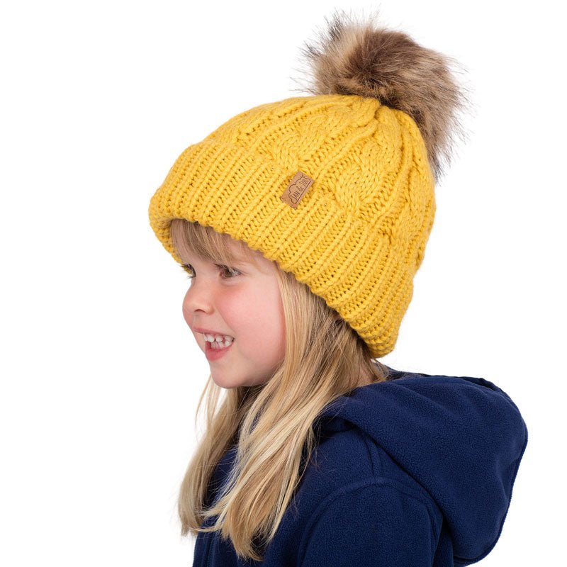 Knit Beanie - Cable Mustard - Fawn & Doe Baby Co.