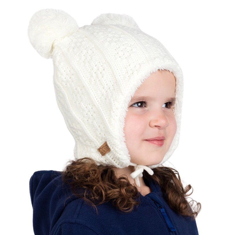 Knit Beanie - Cream Bear - Fawn & Doe Baby Co.