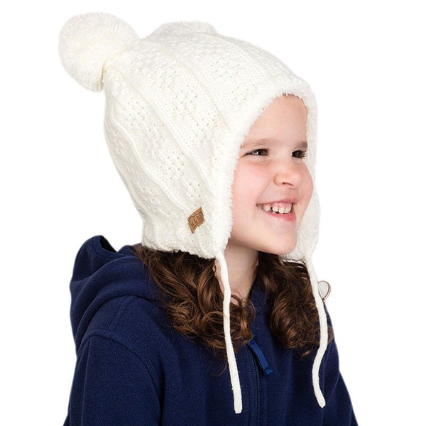 Knit Beanie - Cream Bear - Fawn & Doe Baby Co.