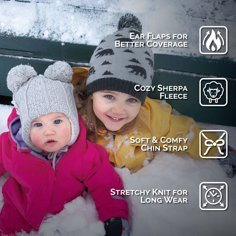 Knit Beanie - Cream Bear - Fawn & Doe Baby Co.