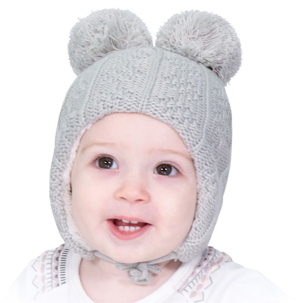 Knit Beanie - Grey Bear 🇨🇦 - Fawn & Doe Baby Co.