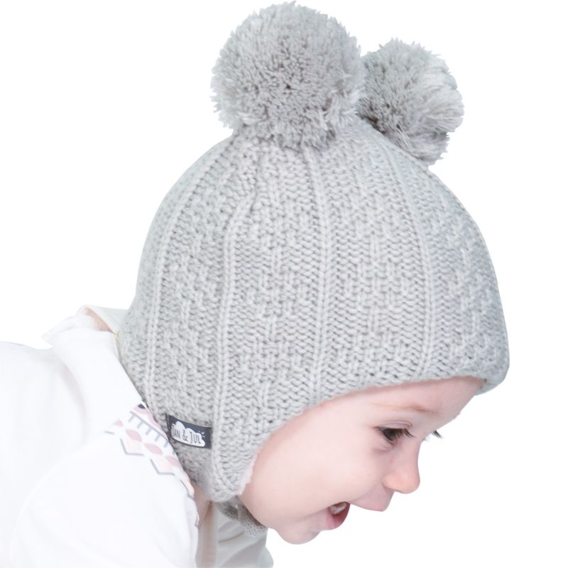 Knit Beanie - Grey Bear 🇨🇦 - Fawn & Doe Baby Co.