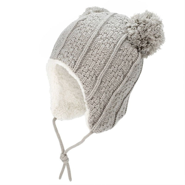 Knit Beanie - Grey Bear 🇨🇦 - Fawn & Doe Baby Co.