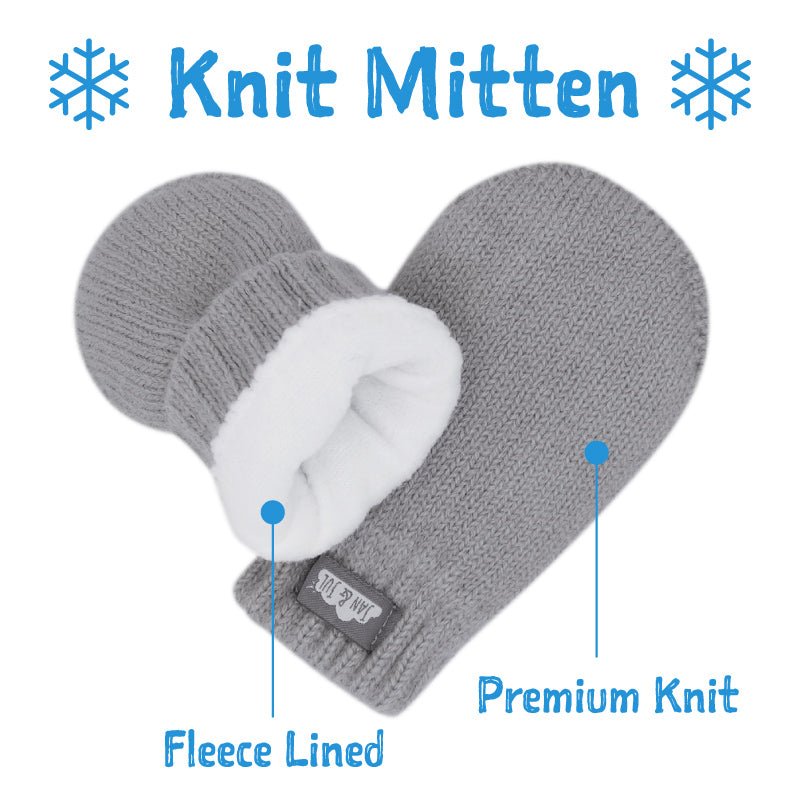 Knit Mittens - Heather Grey - Fawn & Doe Baby Co.