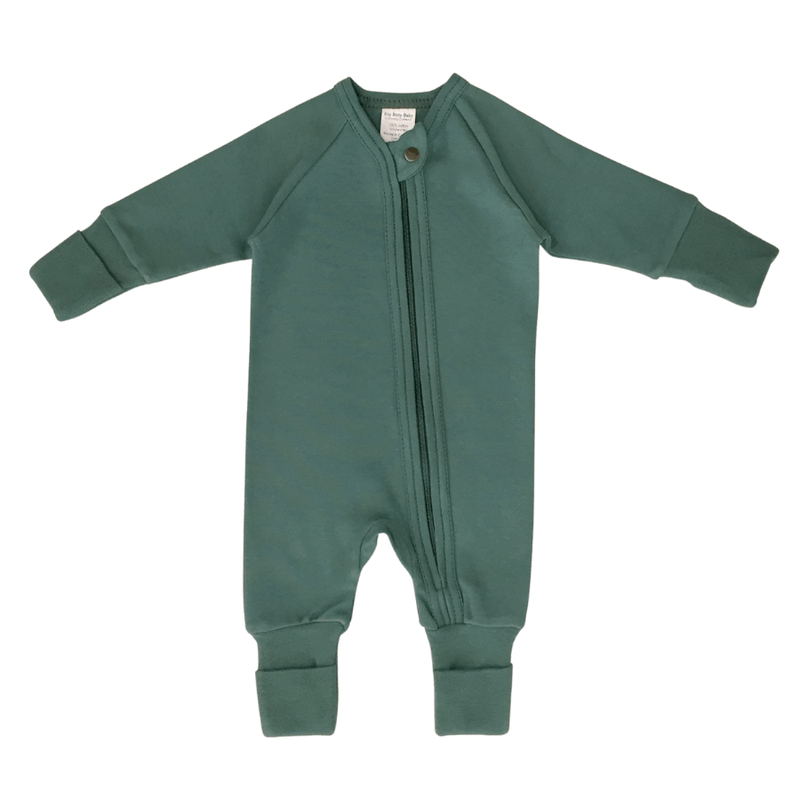 Minimalist Zipper Sleeper- Spruce Forest - Fawn & Doe Baby Co.