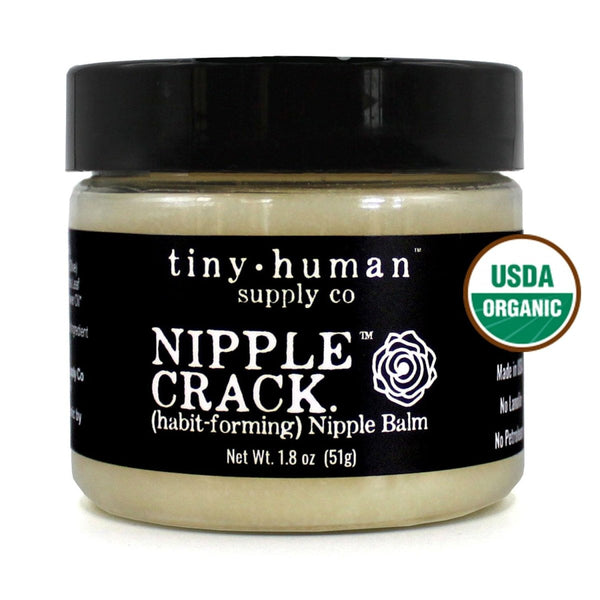 Tiny Human nipple crack nipple balm tub with usda organic mark