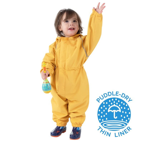 Playsuit - Water Proof + Fleece Lined - Yellow - Fawn & Doe Baby Co.