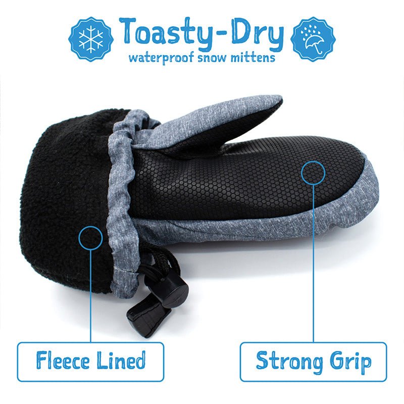 Toasty Dry Waterproof Mittens - Heather Grey - Fawn & Doe Baby Co.