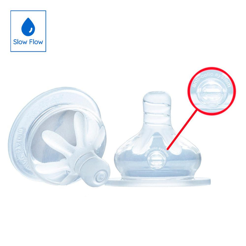 Wide Neck Nipple Slow Flow displayed in packaging 